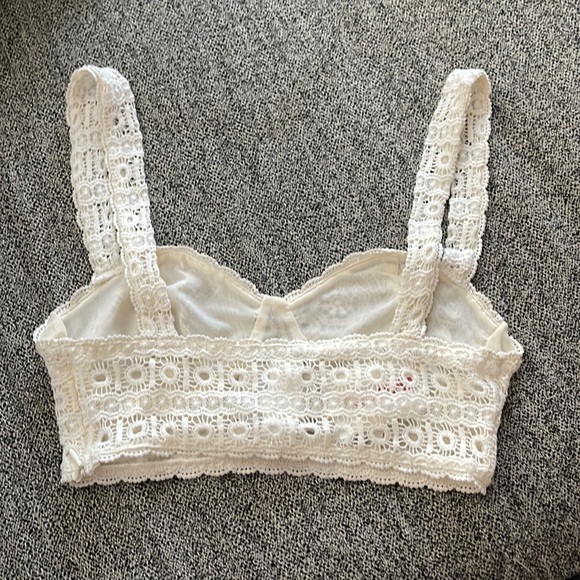 Zara white lace crochet bralette bra top size Small - Picture 6 of 7